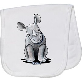 inktastic Curious Rhinos Baby Burp Cloth White - KiniArt Cae0