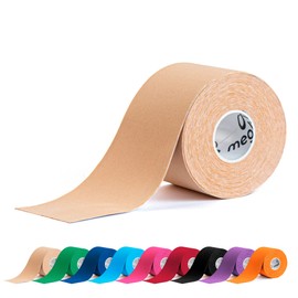 Meglio Kinesiology Tape - Uncut 5 Metre Roll - Therapeutic and Hypoallergenic - For Muscle Support & Sports Injury Recovery - Breathable & Waterproof - Knee, Ankle, & Wrist (Beige)