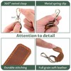 2 Pcs Leather Keyring, Genuine leather Key Fob Car Keyring