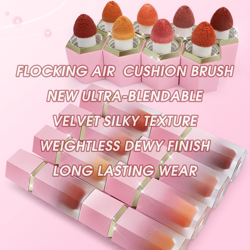 BEFIVECOK Liquid Blush for Cheeks, Soft Cream Blush with Cushion