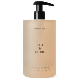 Salt & Stone Body Wash with Antioxidants for Deep Moisture | For Women & Men, Sulfate, Paraben, & Dye Free, Leaving Skin Soft and Hydrated | Saffron & Cedar 15.2 fl oz