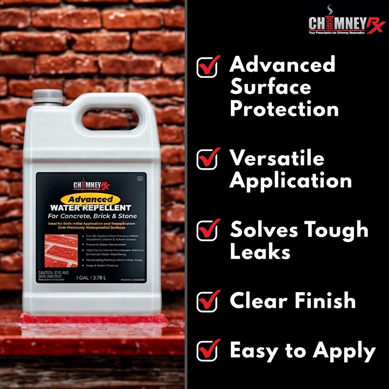 ChimneyRx Advanced Water Repellent - Clear Sealer for Masonry Surfaces