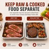 QURAS Grill Prep & Serve Tray Set with Lids, 5-Piece