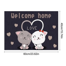 Guador Doormats Welcome Door Mat Non-Slip Doormat 40 x 60 cm Outdoor Door Mat Entrance Area Door Mat Flower Meadow Doormat for House Entrances Hallways Outdoor Doors (Puppy)