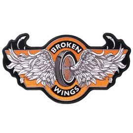 Hot Leathers Broken Wings Patch (Multicolor, 4" Width x 2" Height)