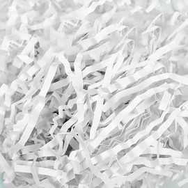 Crinkle Raffia Filling Material Gift Hamper Shred Shred Paper Gift Filling for Party Hamper Filling and Gift Packaging for Gift Box Decorations (White, 200 g)