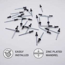 SKIR'CO Pack of 500 Painted Blind Rivets 3.2 x 8 mm, Dome Head, DIN 7337, Aluminium Rivets, Pop Rivets (500, Anthracite Grey RAL 7016)