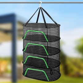Drying Net Herbs, 4 Layer Drying Net for Herbs, Herb Dryer, Hanging Drying Net Herbs Drying Net Foldable Herb Net Flowers, Fish, Meat, Herbs, Fruits for Drying Clothing
