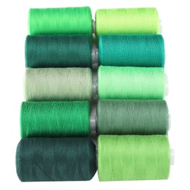 Green Sewing Thread Set 1000 Yards Per Spool 10 Rolls Machine Accessories Flower Thread Suit Most Household Sewing Machines DIY Color Thread 402 Sewing Thread Household Hand
