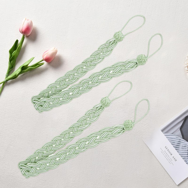 1 Pair Curtains Tie Back Rope, Curtain Tiebacks, GreenCurtain TieBacks,