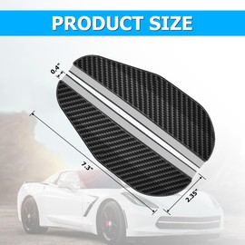 FALVFUN Car Rear View Mirror Rain Visor Guard, Carbon Fiber Waterproof Vehicle Side Mirror Rain Eyebrow Cover, Auto Rainwater Visor Smoke Protector Accessories, Universal for SUV RV Truck