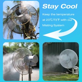 H&G lifestyles 13FT Fan Mister Kit, Outdoor Mister System, Fan Misters for Outside Patio with 6pcs Brass Nozzles 3/4" Garden Hose Adapter,Greenhouse Misting System