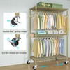 FUTASSI P1 Rolling Clothes Rack, Movable Metal Garment Closet Organizer