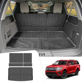 JTYZSM Trunk Mat & Backrest Mat for 2018-2024 Ford Expedition Max/Lincoln Navigator L All Weather Rear Seat Back Cover Cargo Liner for 18-24 Ford Expedition Max/Lincoln Navigator L Accessories