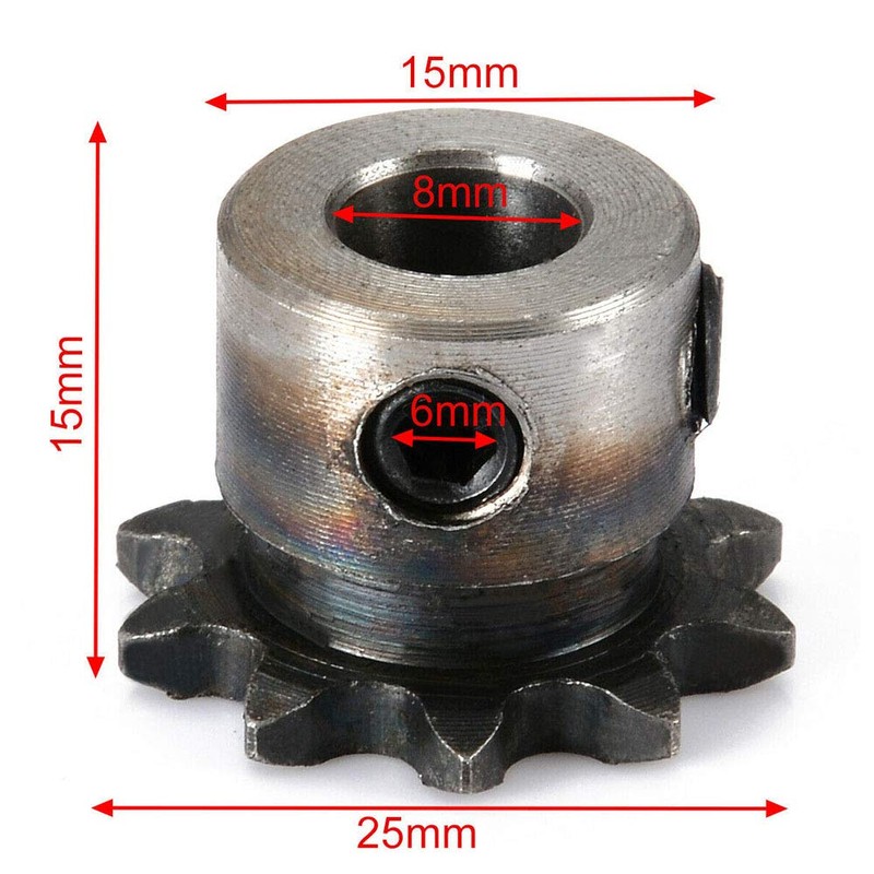 Acxico 2Pcs 8mm Bore 10 Teeth 10T Metal Pilot Motor