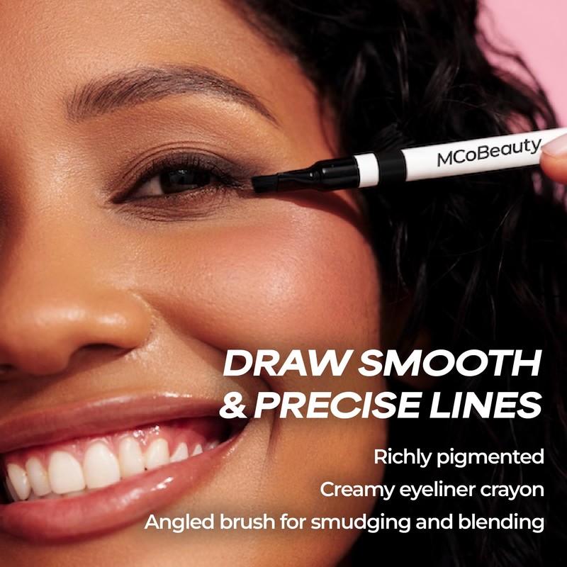 MCoBeauty Dual Ended Pro Eyeliner Pencil & Smudge Brush -
