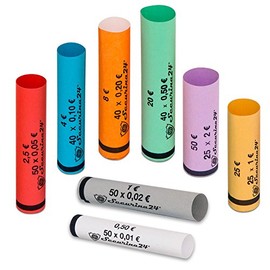 Securina24 Mixed Coin Tubes 1 cent to 2 Euro or 119 Mixed Pieces