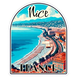 Nice France Sticker 4 Inch - Waterproof Vinyl Decal for Laptop Water Bottle Car Tumbler - Durable Aesthetic Long-Lasting Stickers for Adults ID44990