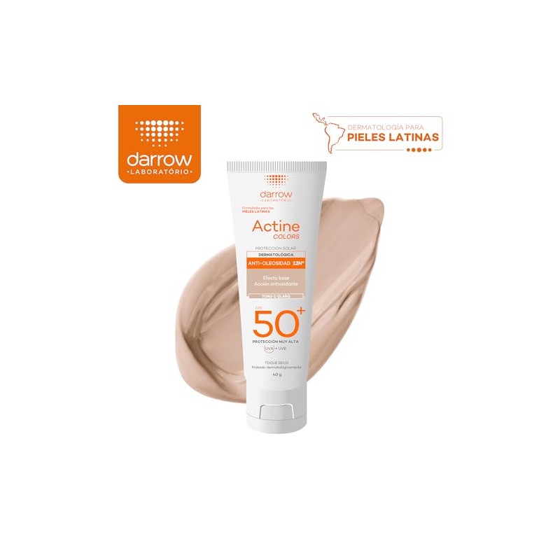 Darrow Actine Colors Protector Solar Facial FPS50+ Piel Grasa Claro,