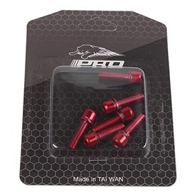 6pcs Mountain Road MTB Bike Bicycle M5*18MM Stem Steel Bolts (Red)