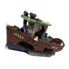iplusmile 1pc Creative Shipwreck Aquarium Ornament for Fish Tank Decor Unique Landscape Decoration for Aquatic Environments Safe and Craft for Fish Hiding and Scenery