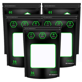 KAKUKAKU 1 Pound Storage Terp Bag，58%-62% RH 2-Way Humidity Control Bags for Curing & Storage Resealable 16 Ounce Humidity standup Bags (10)