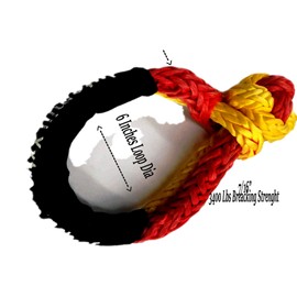 Jutemill Winch Soft Shackle Recovery 7/16" 6" Loop, Breaking Strength 34000 Lbs Apt for Heavy Handling: Recovery, ATV/UTV, Marine Craft Red & Yellow