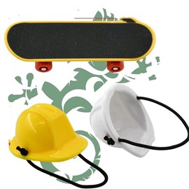 Bearded Dragon Accessories Small Engineer Hat for Bearded Dragon Lizard Construction Helmet Hats and Mini Scooter for Hamster Lizard Parrot Reptile Small Animals (Style1, One Size)