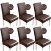 Shukii Stretch Dining Chair Covers Waterproof PU Leather Chair Slipcovers