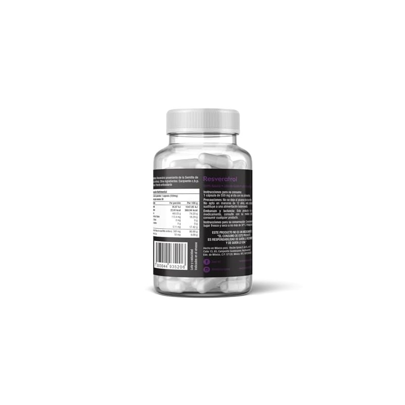 RESVERATROL 60 CAPSULAS - SKIN VIT SÚPER PREMIUM