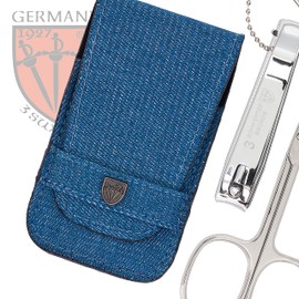 3 Swords Germany - brand quality 6 piece manicure pedicure set for nail care scissors clipper with case by 3 Swords Germany - jeans blue