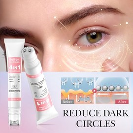 Crema Contorno de Ojos en Roll-On Con Fórmula 4 en 1, Hidrata, Ilumina y Reafirma el Contorno de Los Ojos, Contiene ácido Hialurónico, Vitamina C, Nic