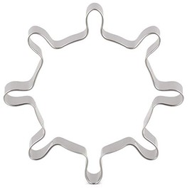 LILIAO Rudder Cookie Cutter Nautical Fondant Biscuit Cutter - 4 x 4 inches - Stainless Steel