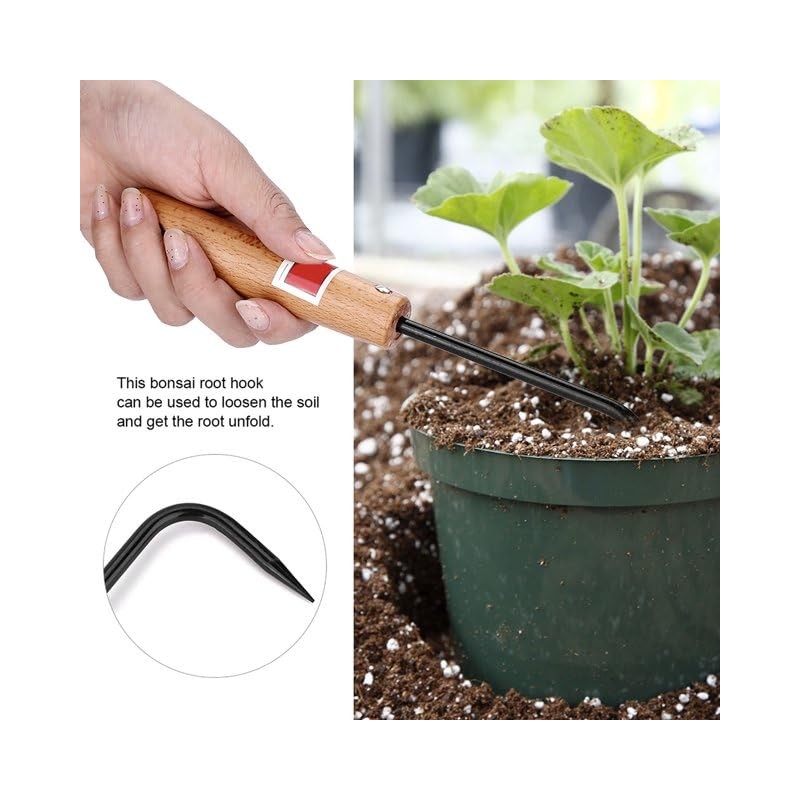 Black 250mm Horticultural Weeding Hook Single Claw Root Hook Bonsai