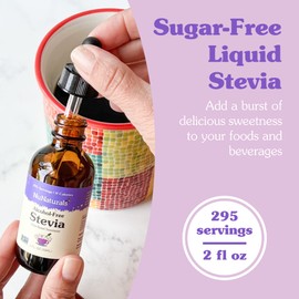 NuNaturals Liquid Stevia, Sugar-Free Sweetener, Plant-Based Sugar Substitute, Zero Calorie, Unflavored, Alcohol-Free, 2 oz