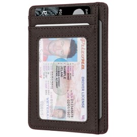 Slim Minimalist Front Pocket RFID Blocking Leather Wallets for Men and Women Gift Box