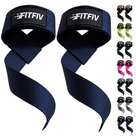 FITFIV Lifting Straps for Weightlifting, Lifting Wrist Straps for Gym Strength Training, Neoprene-padded Wrist Cushion - Men & Women