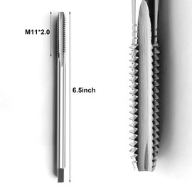 BZBMGMO M11 x 2.0 High Precision High Speed Steel Thread Tap Extra Long Thread Tapping Tool (Thread Cleaning 165mm Long)