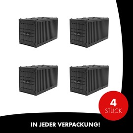 LONESTAR Clamping Blocks I Ship Container Set I Set of 4 Cargo Containers I Black | Compatible with Plug-In Blocks from Other Manufacturers