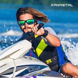 KANASTAL Sunglasses for Men Women Wrap Around Sunglasses Green Polarized Sunglasses Running Sunglasses Oversized Sun Glasses UV400 Protection for Cycling Hiking Driving