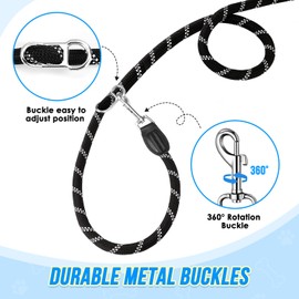 SlowTon Hands Free Dog Leash, 10FT Adjustable Training Lead with Traffic Handle 1/2 Inch Nylon Heavy Duty Lead No Pull for Large Medium Dogs, Tangle Free Reflective Waist-Leash for Walking Running