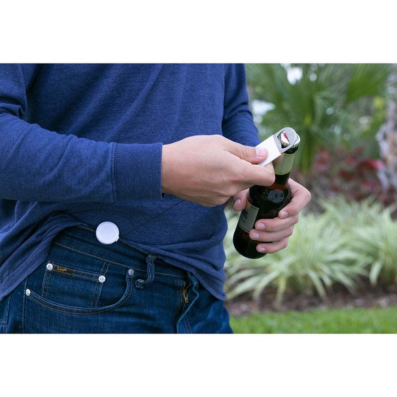 Retractable Flat Beer Bottle Opener with Belt Clip for Bartenders,Waiter