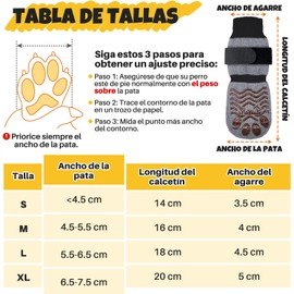 SlowTon Calcetines Antideslizantes para Perros, 4/6 Piezas Doble Cara