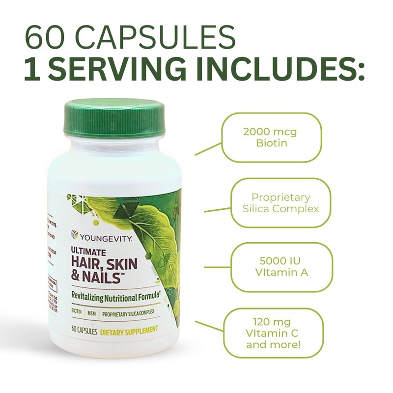 Youngevity Hair Skin and Nails Formula - 60 Capsules…