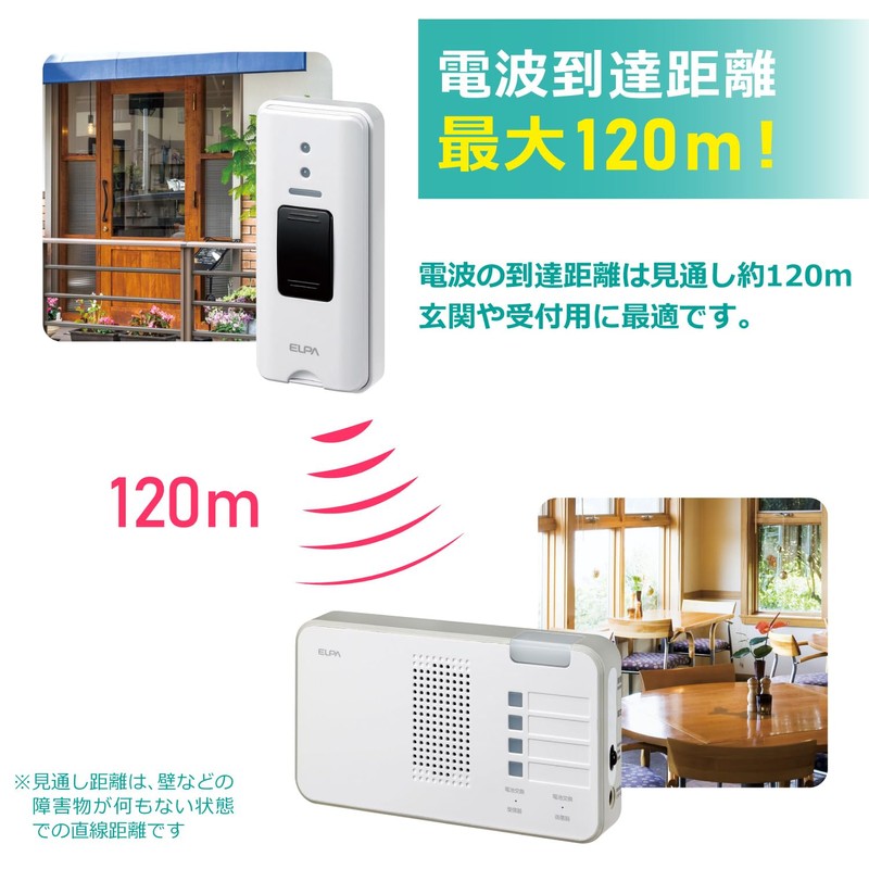 ELPA EWS-S5230 Wireless Chime Lamp Set, Nursing, Office, Stores, Wireless,