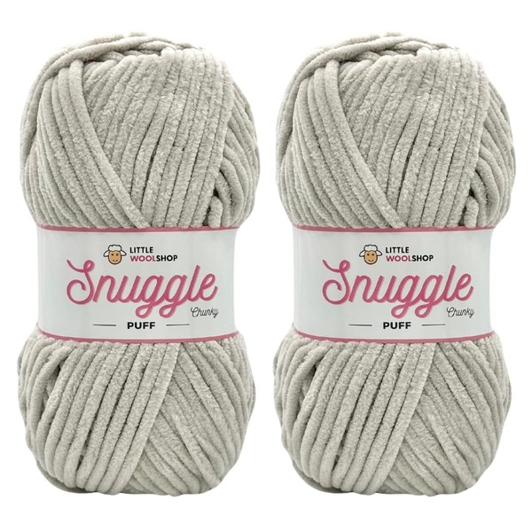 LittleWoolShop Snuggle Puff Chunky Chenille Yarn 100g - 100% Supersoft