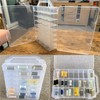 Double-Sided Sewing Organizer Box with 46 Grids - Clear Plastic