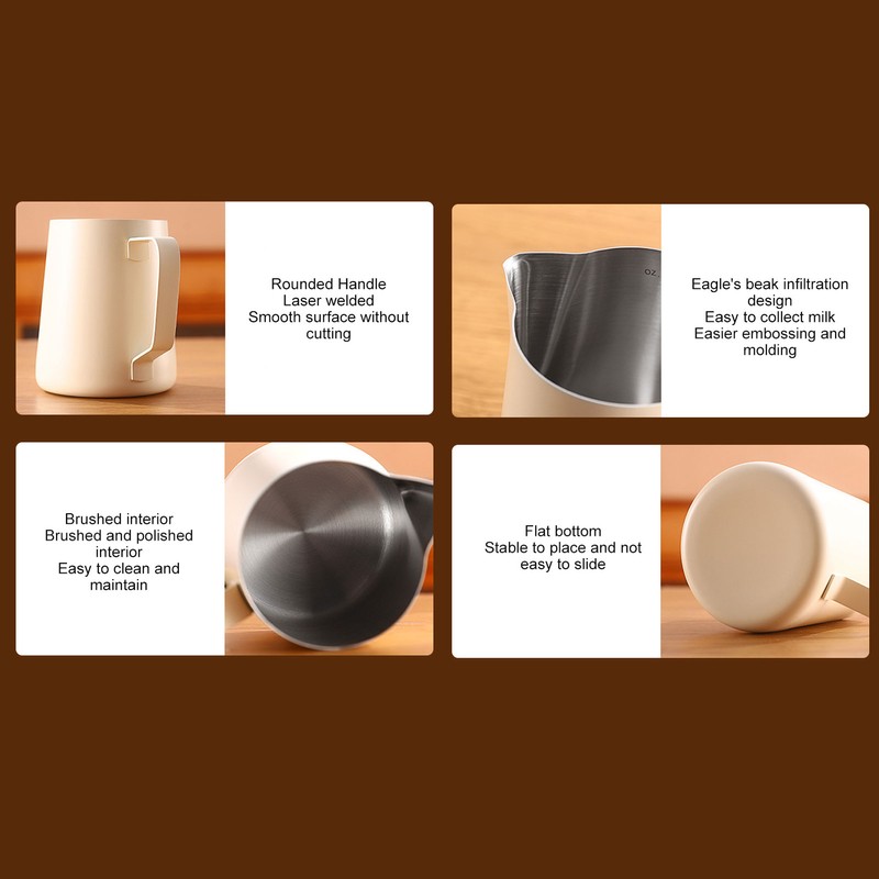 Pull Flower Cup Stainless Steel Art Froth Cup Pointed Mouth