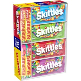 SKITTLES & STARBURST Full Size Variety Mix for Christmas Candy Gifts & Stocking Stuffers, 30 Count