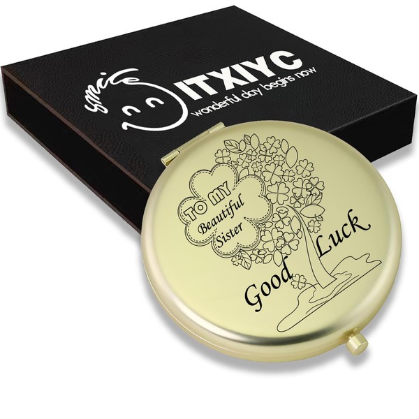 ITXIYC Compact Mirror for Purse,Mini Travel Mirror Double-Sided 1X/2X Magnifying